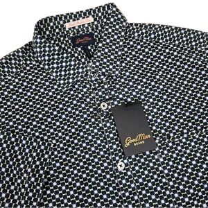 Good Man Brand Sky Captain Seine Geo Short Sleeve Button Up Shirt Size SMALL NWT